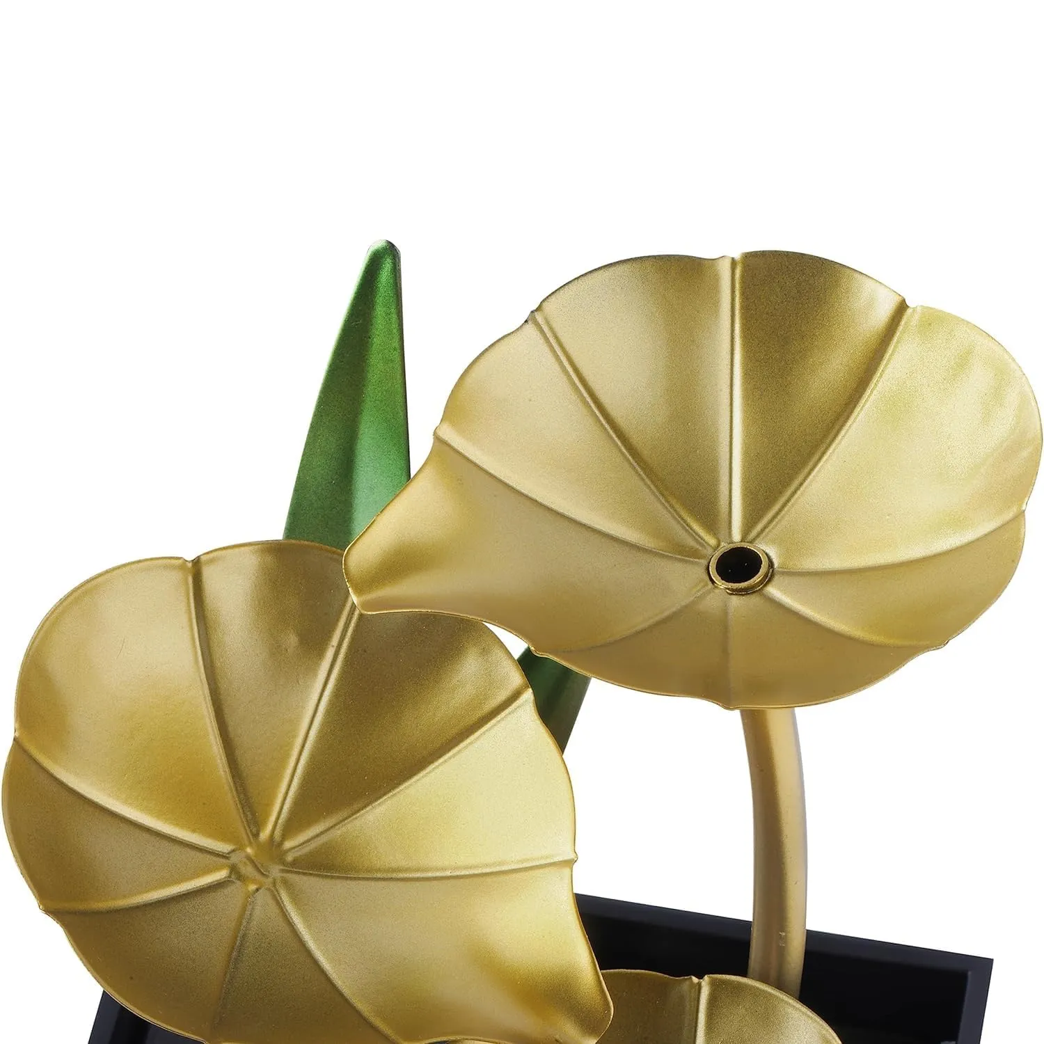 ZAEGO Metal Tabletop 3-Tier Water Fountain,Home Decor Ornaments with Waterfall Desktop Leaf Fountains,Deep Basin & Natural River Rocks.Indoor Zen Relaxation for Living Room,Bedroom.